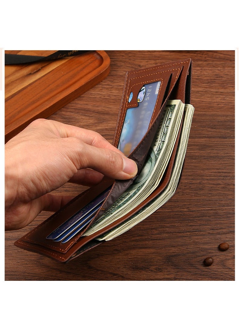 Generic - Wallet for Men- Leather Wallet (Brown) - Image 1