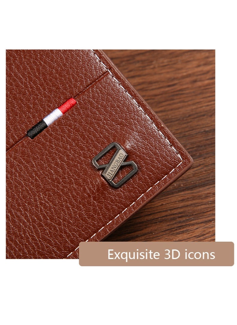 Generic - Wallet for Men- Leather Wallet (Brown) - Image 1