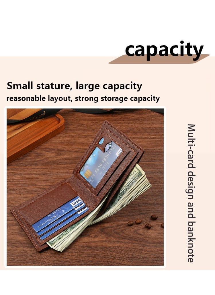 Generic - Wallet for Men- Leather Wallet (Brown) - Image 1