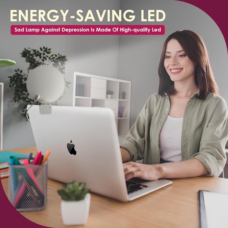 Helicon Sad Light Therapy Lamp, Daylight Therapy Light, 10,000 Lux for SAD lamp, Sunlight, 3 Colours & 10 Brightness Levels, 360Â° Adjustable Rotation, Portable Design, Bright - Image 4