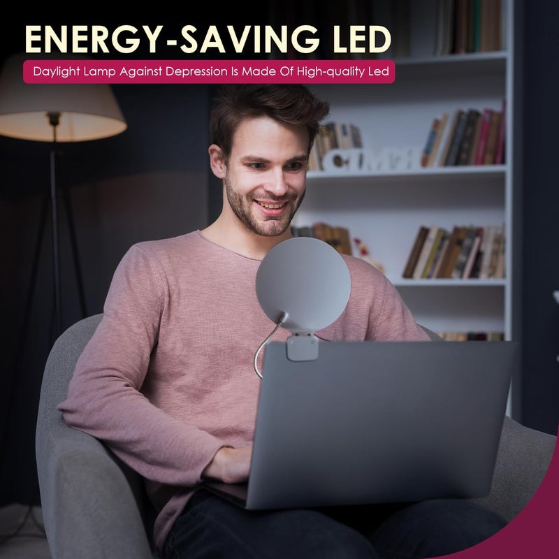 Helicon Sad Light Therapy Lamp, Daylight Therapy Light, 10,000 Lux for SAD lamp, Sunlight, 3 Colours & 10 Brightness Levels, 360Â° Adjustable Rotation, Portable Design, Bright - Image 5