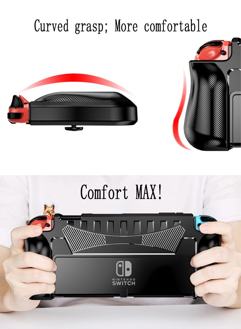 Dockable Case Cover for Nintendo Switch OLED 2021, TPU Grip Protective Cover Comfortable Touch Accessories Compatible with Nintendo Switch OLED 7 Inch and Joy-Con Controller and fit with Charge Base - Image 4