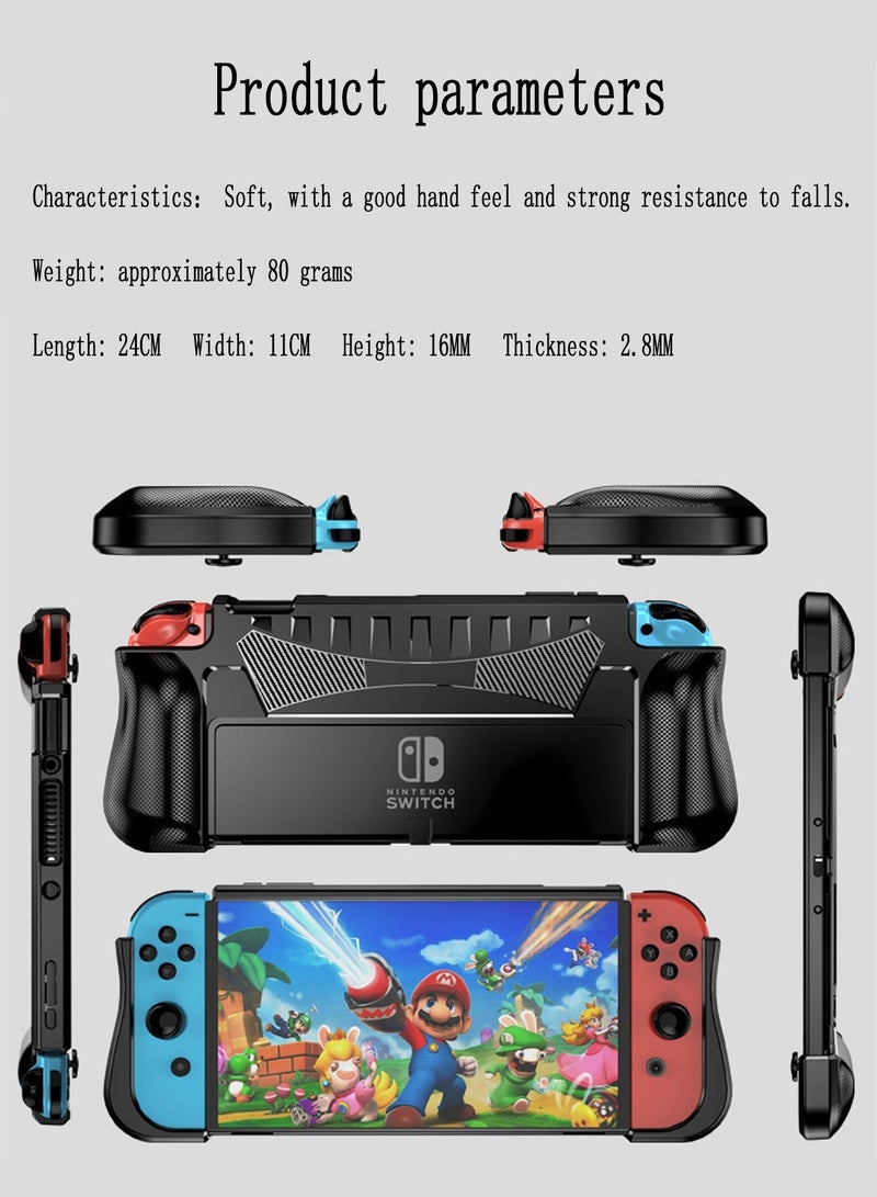 Dockable Case Cover for Nintendo Switch OLED 2021, TPU Grip Protective Cover Comfortable Touch Accessories Compatible with Nintendo Switch OLED 7 Inch and Joy-Con Controller and fit with Charge Base - Image 2