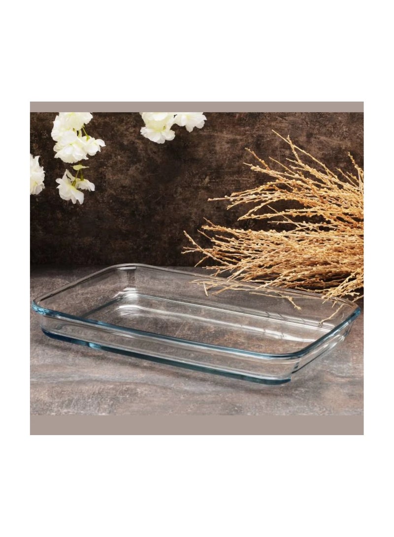 بوركام صينية فرن زجاج بيريكس مستطيلة و قالب من بوركام (34 × 22 سم) – صنع في تركيا - Image 4