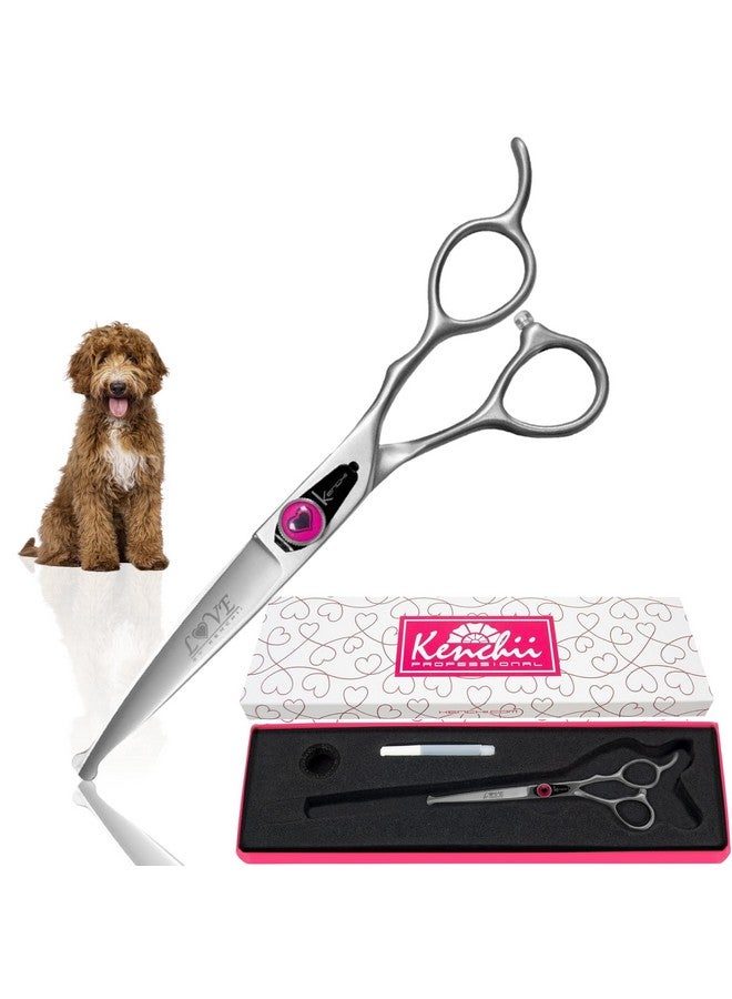 Kenchii Love Dog Grooming Scissors, 6.5 Inch Straight Balltip Shears, Dog Scissors for Grooming, Professional Pet Grooming Scissors, Safety Round Tip Shears - Image 1