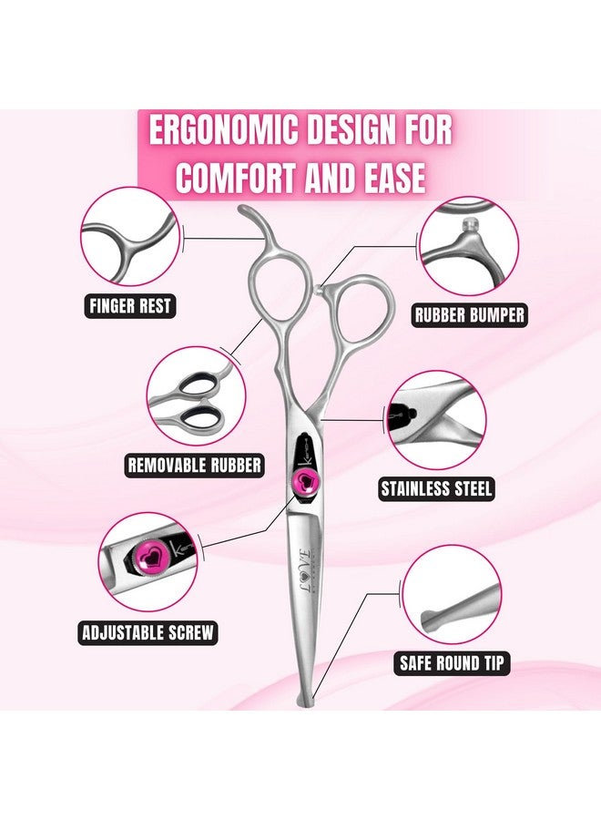Kenchii Love Dog Grooming Scissors, 6.5 Inch Straight Balltip Shears, Dog Scissors for Grooming, Professional Pet Grooming Scissors, Safety Round Tip Shears - Image 3