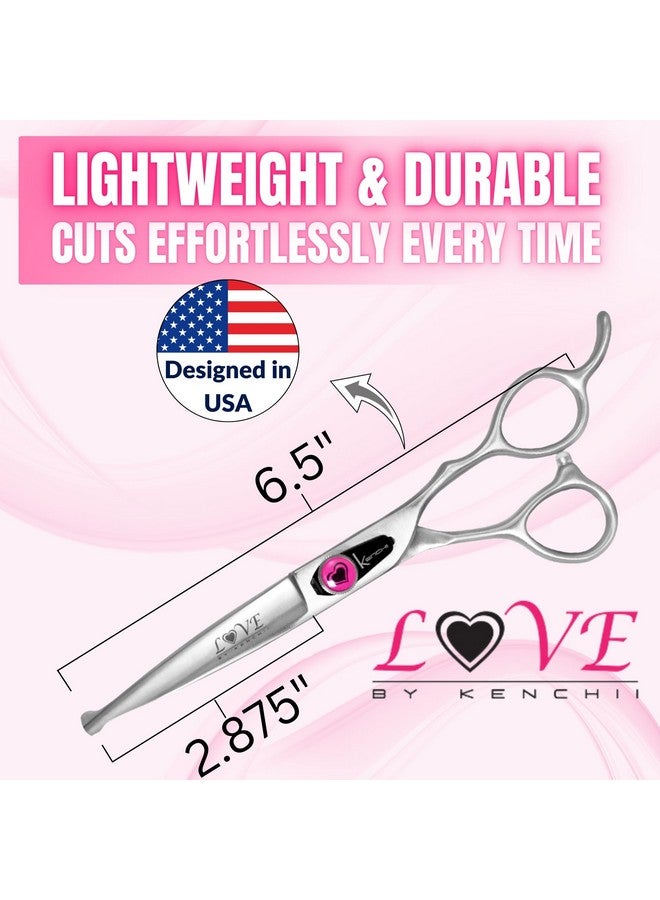 Kenchii Love Dog Grooming Scissors, 6.5 Inch Straight Balltip Shears, Dog Scissors for Grooming, Professional Pet Grooming Scissors, Safety Round Tip Shears - Image 2