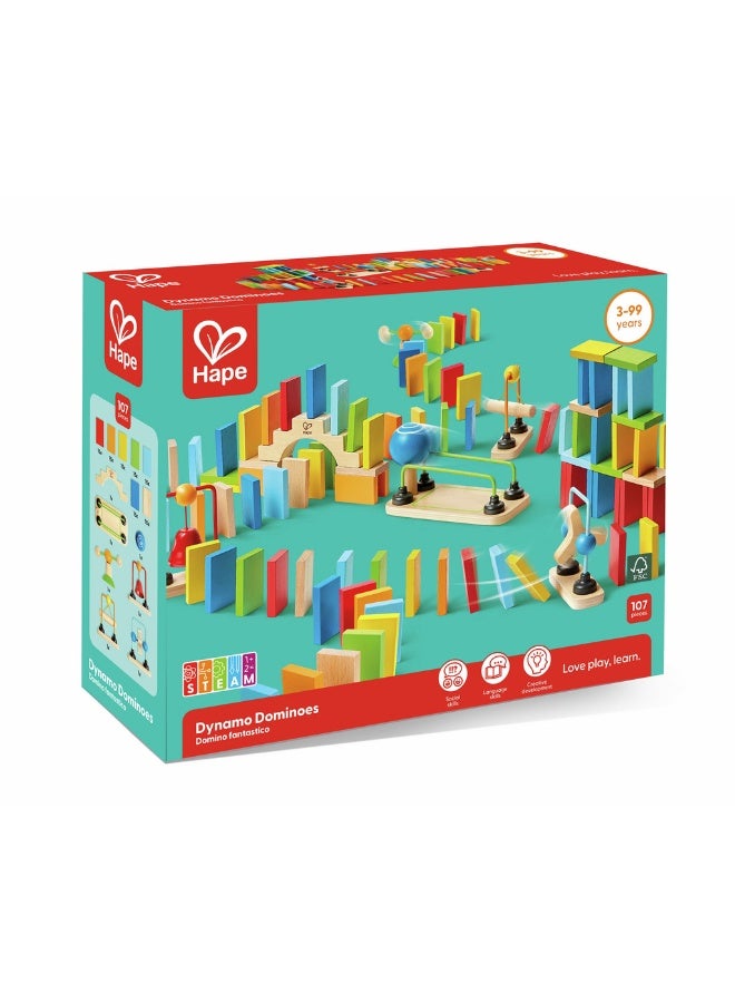 Hape مجموعة دومينو هابي داينمو الخشبية (107 قطعة) - Image 1
