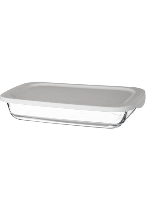 Glass Oven Tray With Rectangular Lid 2.2 Litres