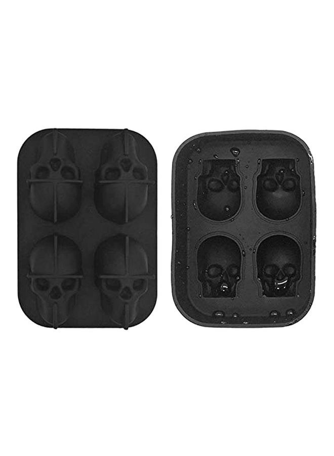 NIBEMINENT 2-Piece Skull Shape Ice Cube Tray black 5.3x2.3inch  - Image 1