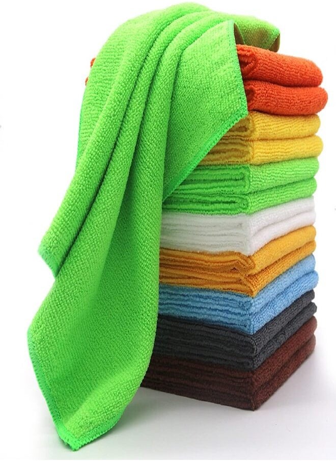 REXO Microfiber Cleaning Towels 30 x 30 cm, Ultra Absorbent Microfiber Cleaning Cloth | Scratch & Lint Free Car Duster | Multi-Purpose, Reusable Cleaning Rags for Home, Kitchen use. (3-Pack)  - Image 1