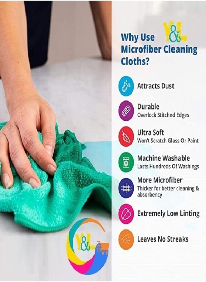 REXO Microfiber Cleaning Towels 30 x 30 cm, Ultra Absorbent Microfiber Cleaning Cloth | Scratch & Lint Free Car Duster | Multi-Purpose, Reusable Cleaning Rags for Home, Kitchen use. (3-Pack)  - Image 3