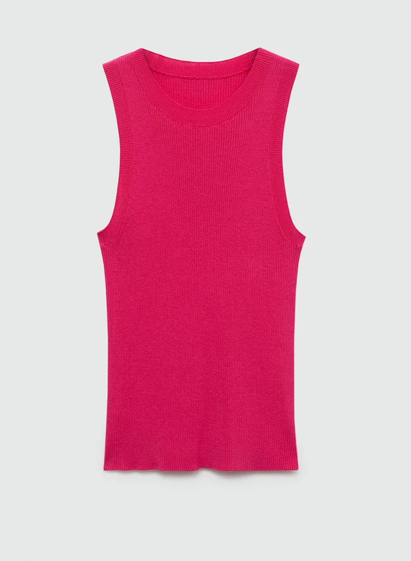 مانجو Essential Ribbed Knit Top