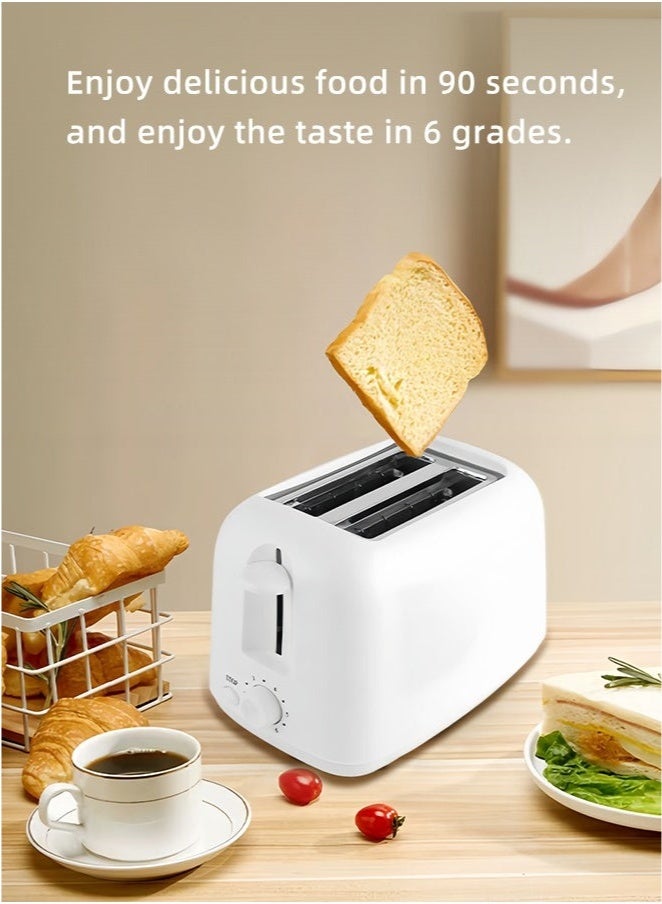 Toaster Double-Side Heating,6- Browning settings, Defrost,Reheated and Cancel function,Wide Slots, Dual Independent Browning, Removable Crumb Tray,Stainless steel,220V,White - Image 3