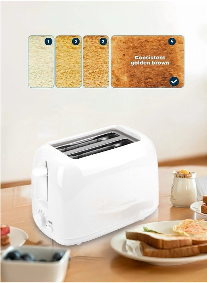 Toaster Double-Side Heating,6- Browning settings, Defrost,Reheated and Cancel function,Wide Slots, Dual Independent Browning, Removable Crumb Tray,Stainless steel,220V,White - Image 2