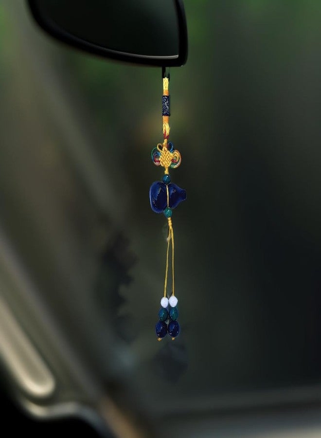 Betterdecor Feng Shui Handmade Black Obsidian Wu Lou/Hu Lu Gourd Calabash Car or Handbag Hanging Charm for Good Luck - Image 5