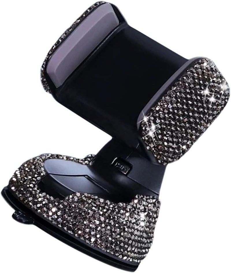 VILLCASE Bling Car Vent Phone Holder with Rhinestone Decoration Car Phone Mount Stand for Dashboard and Air Vent Black Finish for Women - Image 1