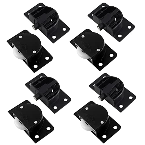 BokWin 4 Pairs Sliding Door Pulley Plastic Sliding Door Roller for Cabinet Barn Door Wardrobe Closet(Black) - Image 1