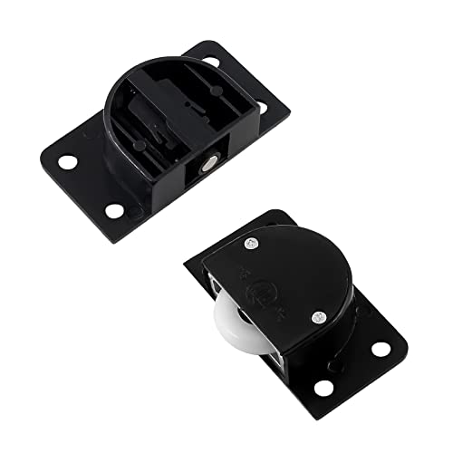 BokWin 4 Pairs Sliding Door Pulley Plastic Sliding Door Roller for Cabinet Barn Door Wardrobe Closet(Black) - Image 2