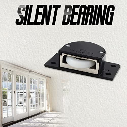 BokWin 4 Pairs Sliding Door Pulley Plastic Sliding Door Roller for Cabinet Barn Door Wardrobe Closet(Black) - Image 3