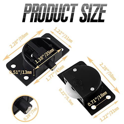BokWin 4 Pairs Sliding Door Pulley Plastic Sliding Door Roller for Cabinet Barn Door Wardrobe Closet(Black) - Image 5