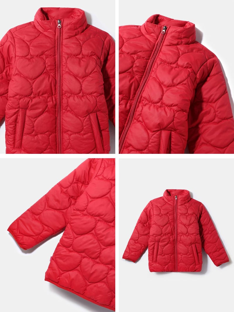 Nautinati Girls' Puffer Jacket | Age 2-10 Years(NNNGWW070070-7-8Y_Red_7-8Y) - Image 4