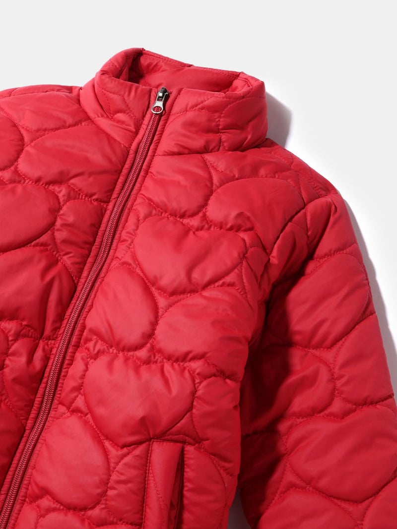 Nautinati Girls' Puffer Jacket | Age 2-10 Years(NNNGWW070070-7-8Y_Red_7-8Y) - Image 2