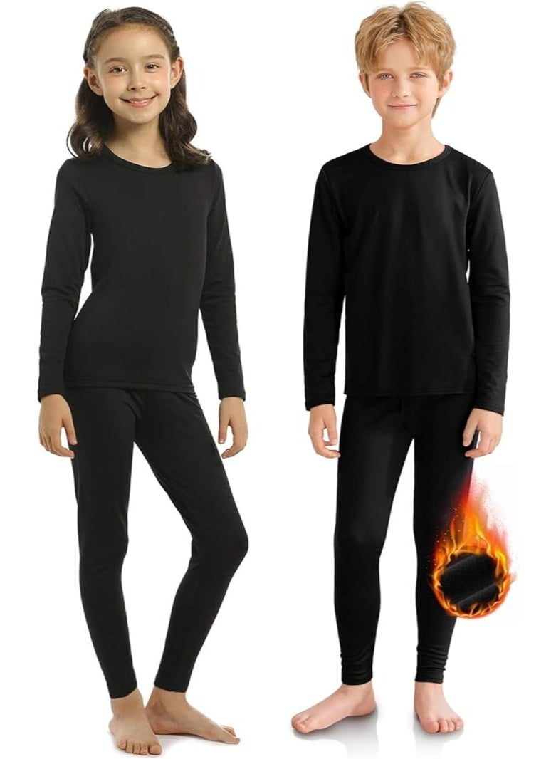 Necomi Children's Thermal Underwear Set Lightweight Fleece Lined Base Layer Kids Sports Skiing Football Ages 4 16 - Image 1