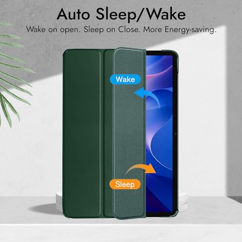 Robustrion Cover for Redmi Pad 2 11 inch Cover Case, Flip Stand Cover Case with Translucent Back for Redmi Pad 2 11 inch Tablet [Auto Sleep/Wake Support] - Dark Green - Image 3