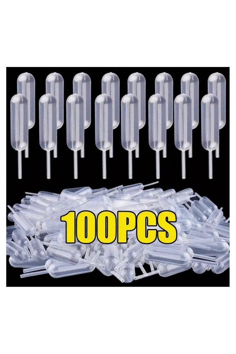 100 قطعة من ماصات النقل الصغيرة للاستخدام مرة واحدة سعة 4 مل - قطارات بلاستيكية لتزيين الكيك والخبز والكعك الصغير والمربى والصلصة والحلويات - Image 1