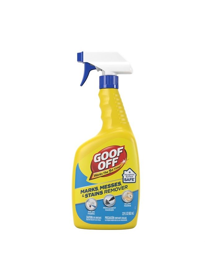 GOOF OFF Marks, Messes & Stains Remover, 22 fl. oz. Spray, Household Surface Safe - Image 1