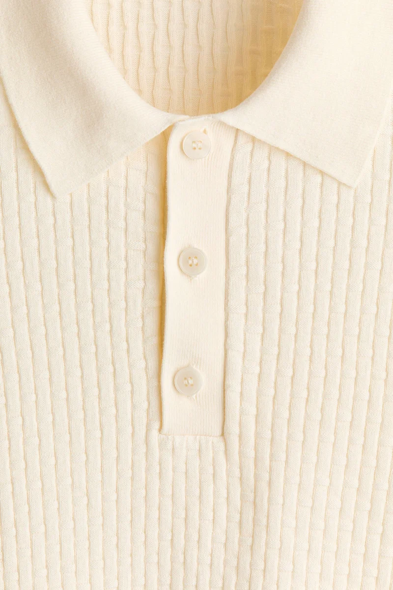 H&M  Regular Fit Knitted cotton polo shirt for Men | Best Price UAE