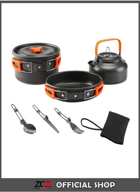 6-Piece Portable Outdoor Cookware and Dinnerware Set