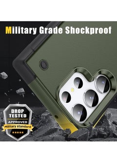 Mmmon Compatible With Samsung Galaxy S23 Ultra with Kickstand,Drop Protection Hard PC Rugged Shockproof Bumper Protective Case For Samsung Galaxy S23 Ultra(Green)  - Image 3