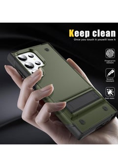 Mmmon Compatible With Samsung Galaxy S23 Ultra with Kickstand,Drop Protection Hard PC Rugged Shockproof Bumper Protective Case For Samsung Galaxy S23 Ultra(Green)  - Image 5