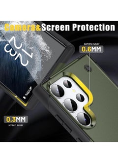 Mmmon Compatible With Samsung Galaxy S23 Ultra with Kickstand,Drop Protection Hard PC Rugged Shockproof Bumper Protective Case For Samsung Galaxy S23 Ultra(Green)  - Image 2