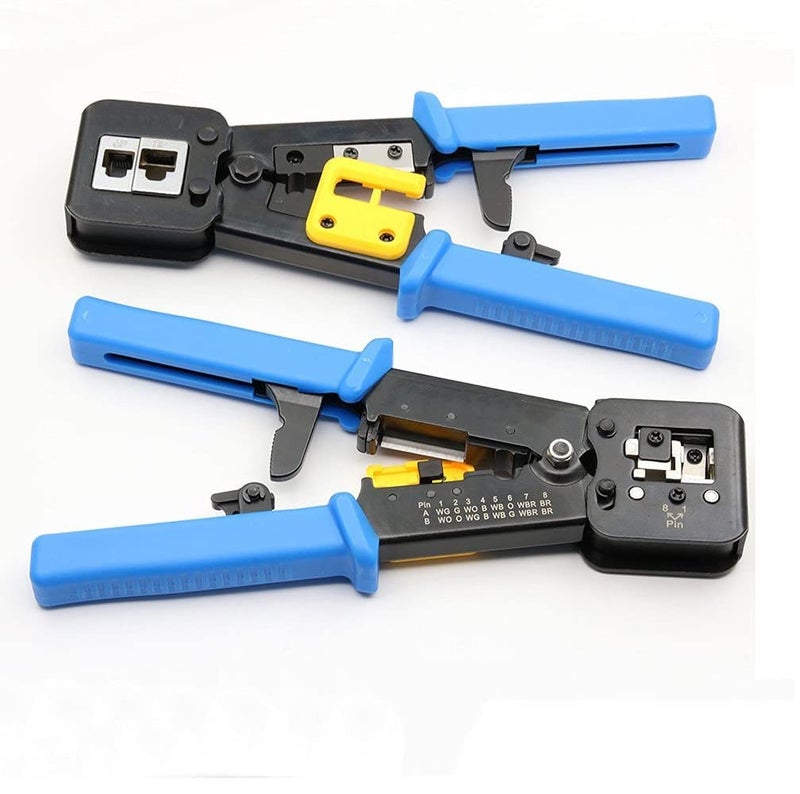 Hanutech Passthrough RJ45 Crimping ToolCrimp  Cut At Same Time Network Cable Cutting Stripping CrimperWire StripperWire Cutter - Image 1