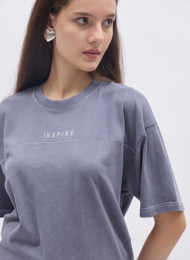 Styli Acid Washed Printed Oversized T-Shirt - Image 4