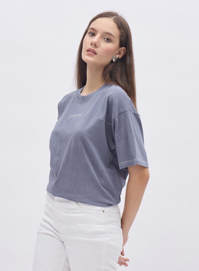 Styli Acid Washed Printed Oversized T-Shirt - Image 3
