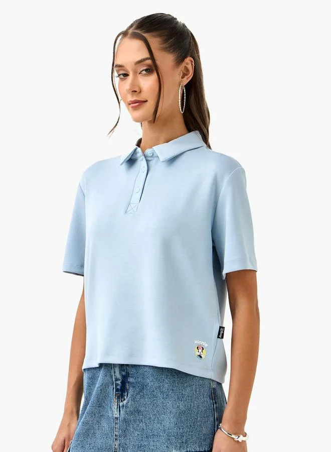 Minnie Mouse Print Polo T-shirt