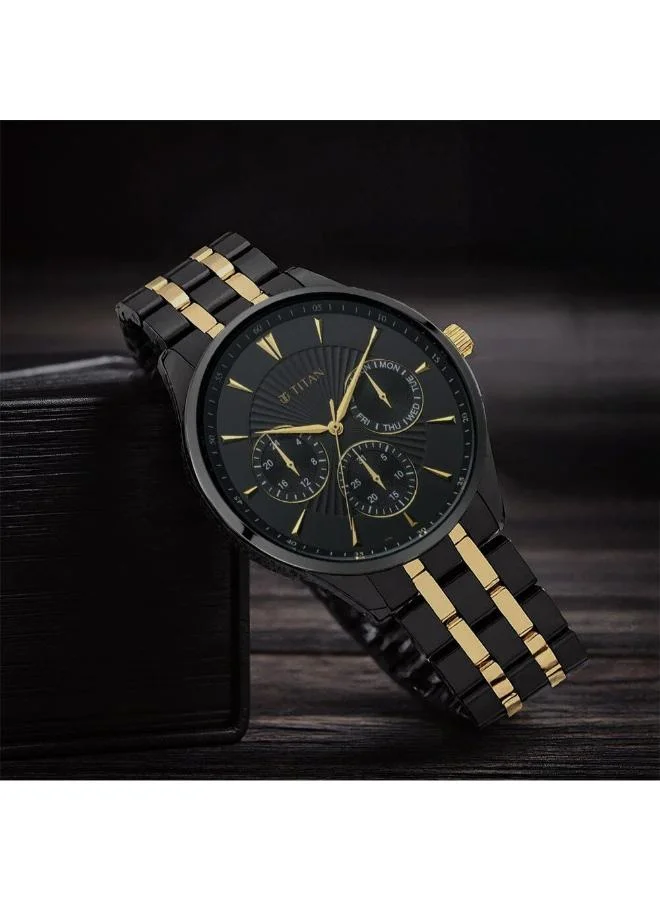 تيتان Men's Stainless Steel Analog Watch 90127KM01 - 42 mm