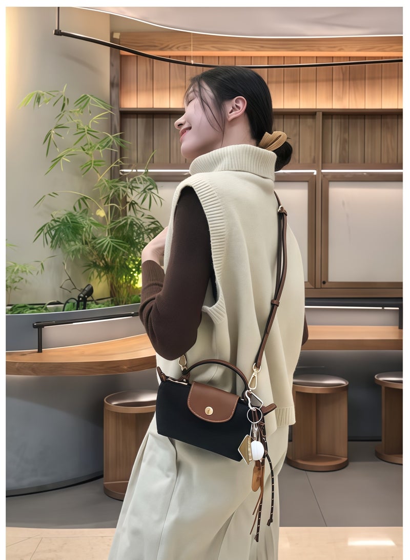 لونج شامب Longchamp Le Pliage مصغر حزام الكتف أزياء النساء الكلاسيكية متعددة الاستعابات حقيبة صغيرة ماكياج، حقيبة يد، حقيبة كتف، حزام كتف - Image 3