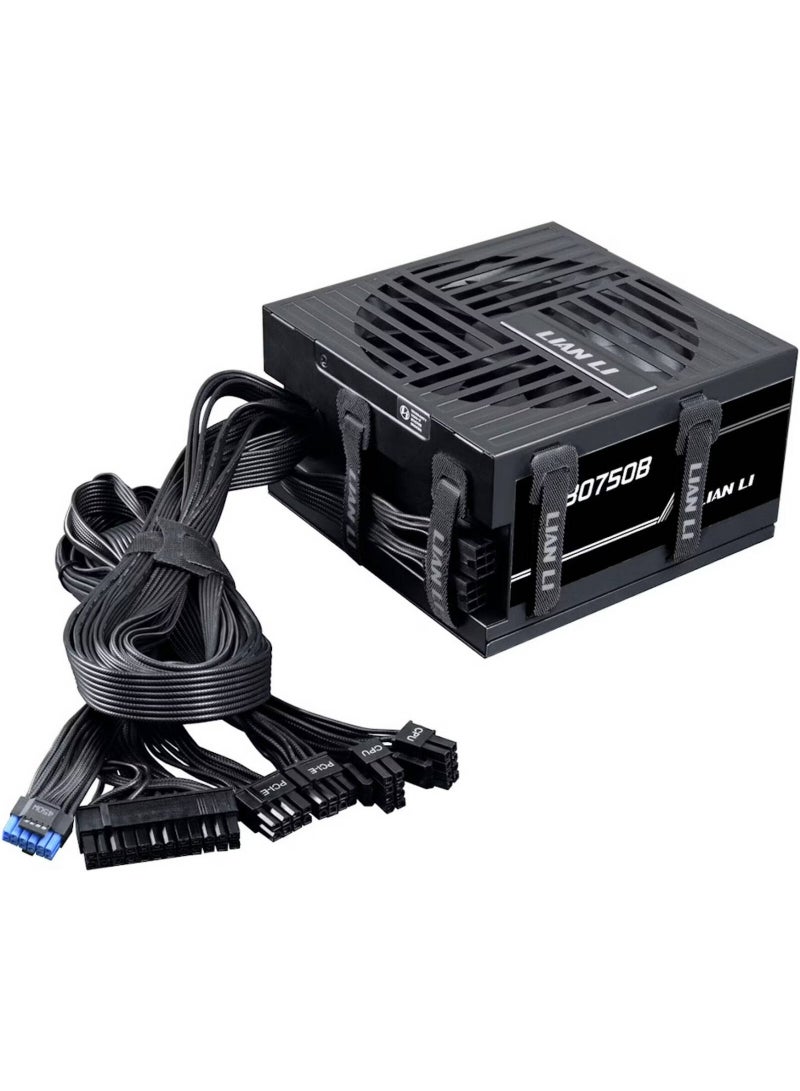 LIAN LI RB0750B 750W PSU, 80 PLUS Bronze, ATX 3.1, 12V-2x6 PCIe Connector, Non-Modular, 135mm HYB Smart Fan, Built-in Cable Management, Active PFC, Six Protection Systems | Black - Image 5