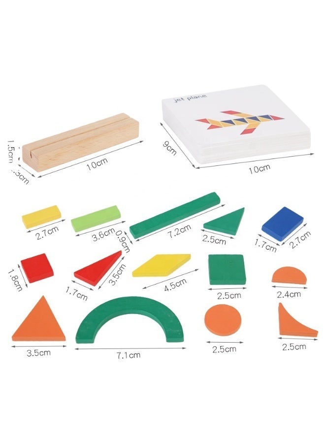 Lacoz Wooden Pattern Block Puzzle Set for Kids 3+ Years – 102 Piece Colorful Shape Blocks with 48 Challenge Cards Educational Brain Teaser Toy for Learning Shapes Creativity and Parent-Child Interaction - Image 3
