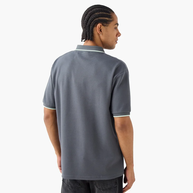 Kappa Kappa Logo Embroidered Polo T-shirt with Short Sleeves