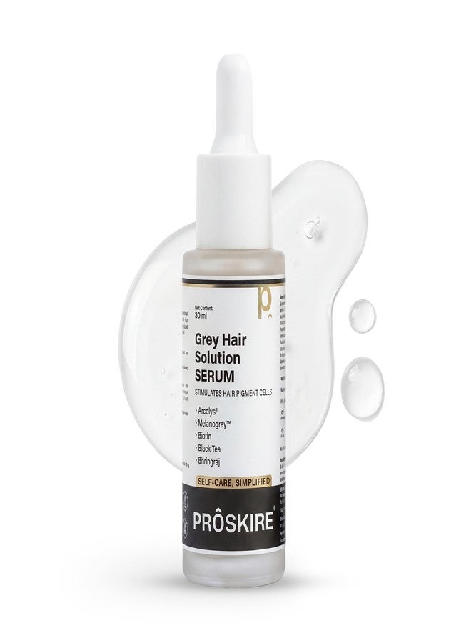 Proskire Grey Hair Solution Serum | Arcolys, Melanogray, Biotin, Black Tea & Bhringraj | Helps to Reduce Premature Greying & White Hair Problem | For Men & Women | 30 ml - Image 1