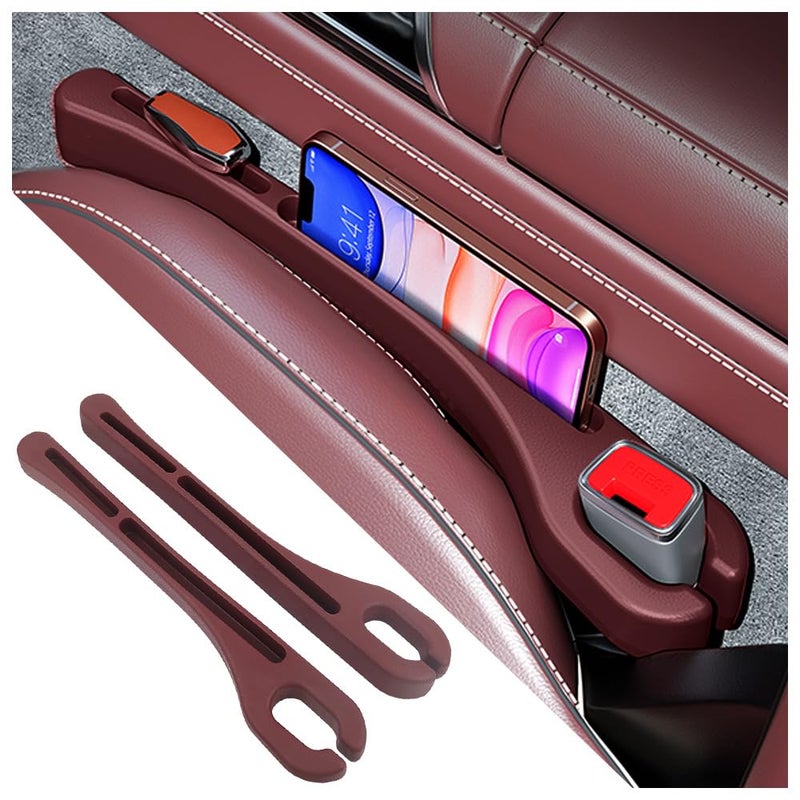 2PCS Car Seat Gap Filler with Phone HolderNew Upgrade MultiFunction Car Side Seat Gap Filler for Prevent Items FallingUniversal Car Seat Organizer Car Accessories Red