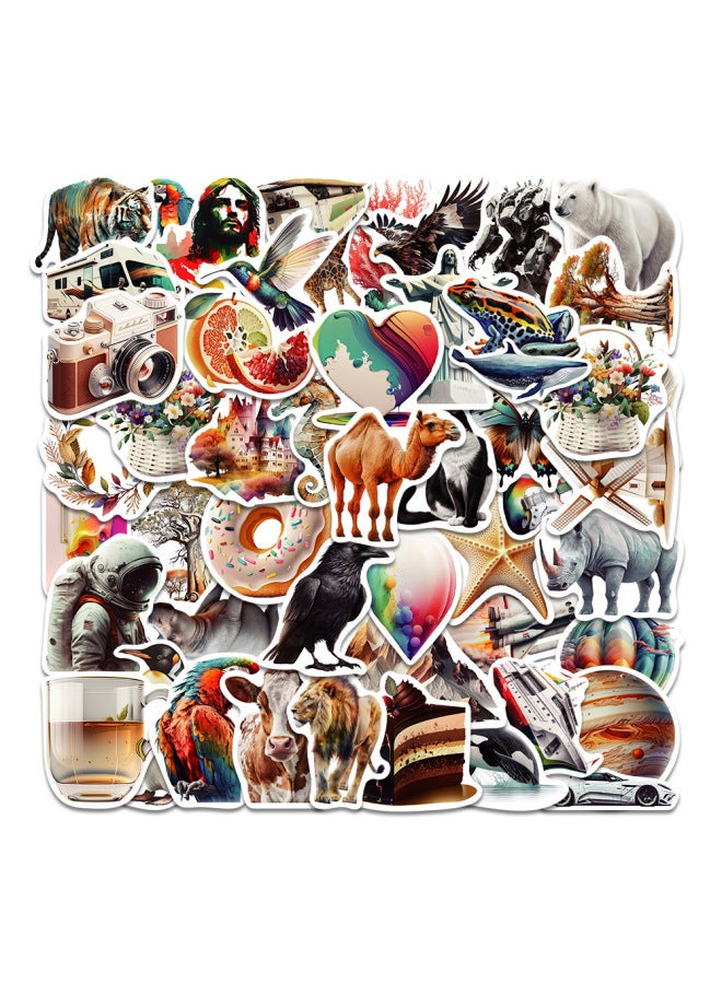 [super Complete Collection] Farm Wildlife Stickers Children's Toys Elk Alpaca Panda Lion Stickers