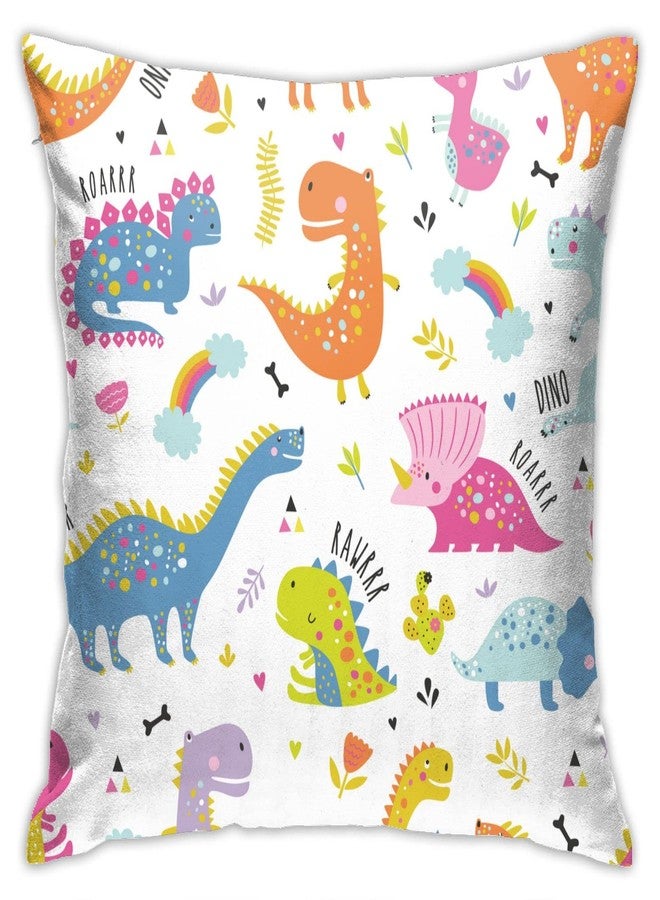 VARUN Dinosaur Throw Pillow Covers Colorful Animal Dinosaur Children's Drawing Cute Design Square Pillowcases for Home Decor Sofa Car Bedroom Pillow case 18x18inch - Image 1