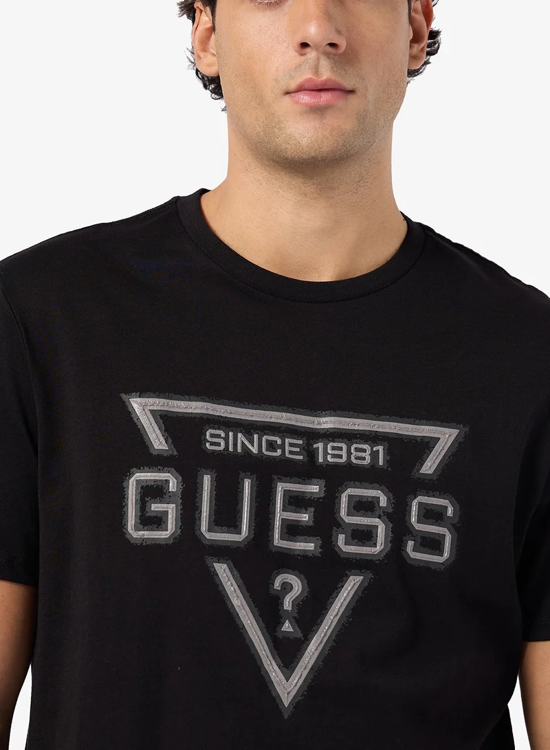 GUESS  Short Sleeve Painted Triangle Tee for Men | Best Price UAE